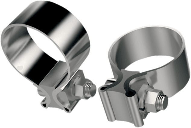 Stainless Steel Replacement Muffler Clamps - Pair
