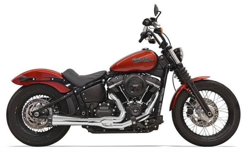 Bassani Xhaust Road Rage 2 Into 1 Exhaust - Chrome - Softail Low Rider S Fat Bob Slim Street Bob