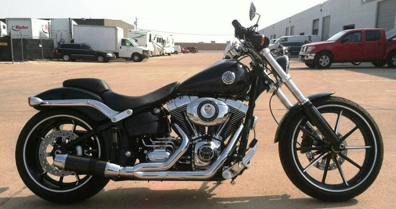 D&D Bob Cat Upswept 2 into 1 Chrome with Black Sleeve 13-17 Softail Breakout