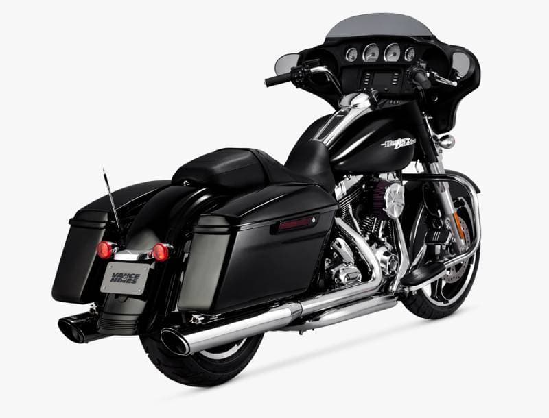 Vance & Hines Twin Slash Round Slip-On Muffler - Chrome - Twin Cam Touring