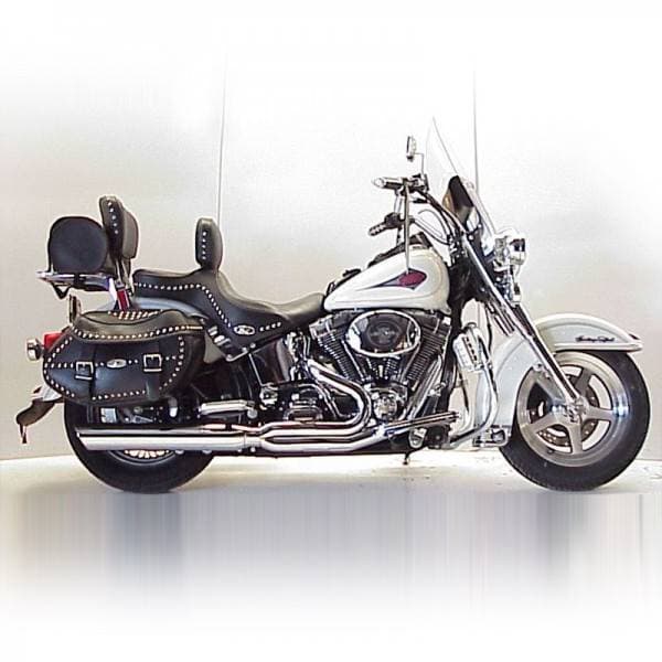 D&D Fat Cat 2 into 1 Black Louvered Baffle 84-17 Softail Heritage