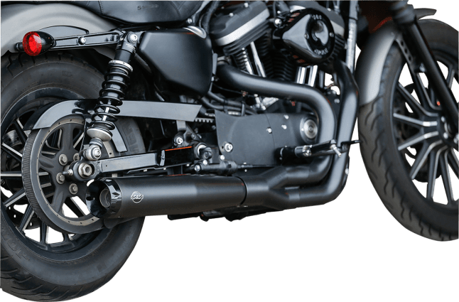 S&S Cycle Superstreet 2 Into 1 Black Exhaust System Sportster 14-Later