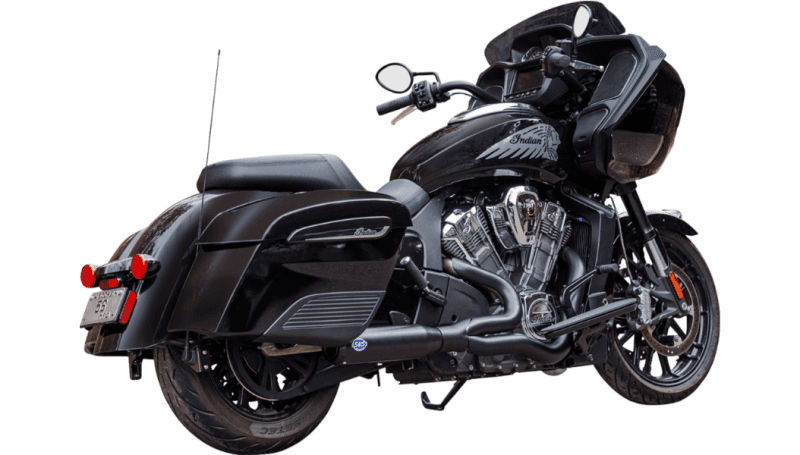 S&S 2 Into 1 Qualifier Exhaust - Race Only - Indian Challenger - Black