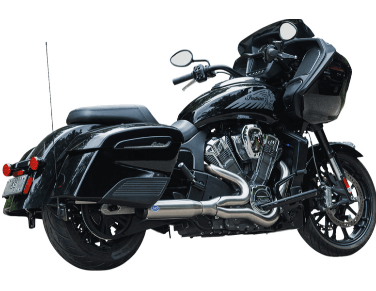 S&S 2 Into 1 Qualifier Exhaust System - Indian Challenger - Stainless Steel