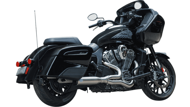 S&S 2 Into 1 Qualifier Exhaust - Race Only - Indian Challenger - Stainless