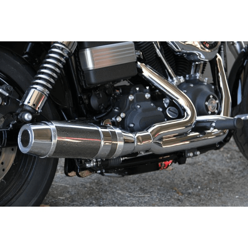 D&D Bob Cat Upswept 2 into 1 Chrome with Carbon Fiber Sleeve 06-17 Dyna