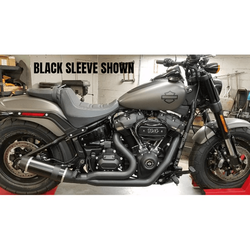 D&D Bob Cat Upswept 2 into 1 Black with Aluminum Sleeve M8 Softail