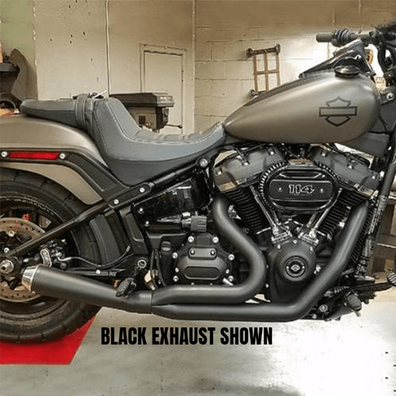 D&D Abuelo Cat Upswept 2 into 1 Chrome M8 Softail
